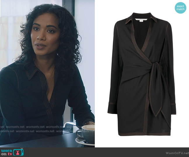 WornOnTV: Contrast collared wrap dress on Billions | Clothes and ...