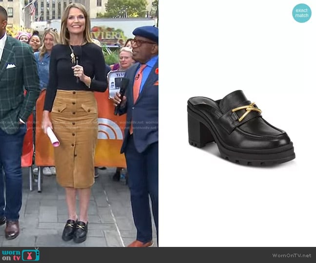 Veronica Beard Wynter Lug Sole Mule worn by Savannah Guthrie on Today