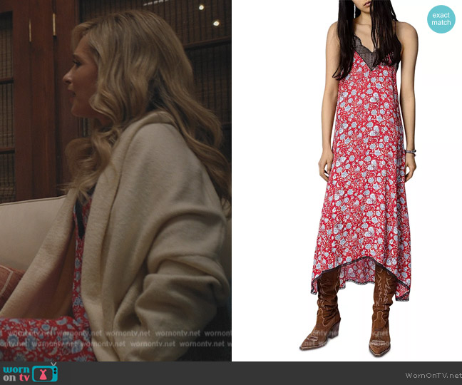 Zadig and Voltaire Risty Floral Print Slip Dress worn by Amy Quinn (Lindsey Gort) on All Rise