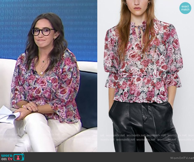 Zara Floral Print Top worn by Savannah Sellers on Today