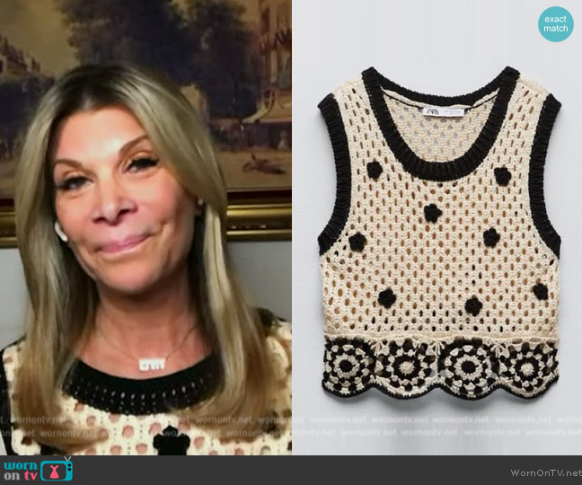 Zara Floral Crochet Top worn by Dr Robi Ludwig on NBC News Daily