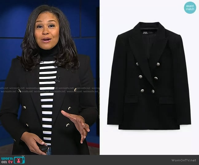 Zara Tailored Double Breasted Blazer worn by Meagan Fitzgerald on Today