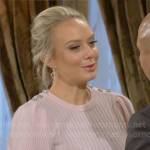 Abby’s light pink button shoulder sweater on The Young and the Restless