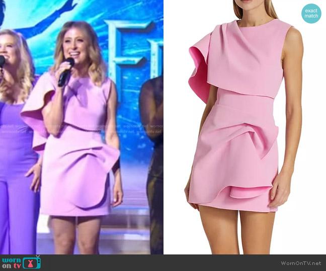 Acler Catesby Draped Minidress worn by Caissie Levy on Good Morning America