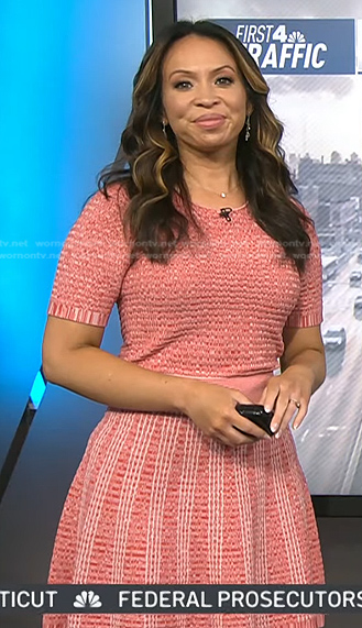 Adelle's pink knit dress on Today
