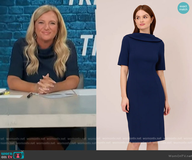 Adrianna Papell Short Sleeve Crepe Dress worn by Alison Triessl on Access Hollywood