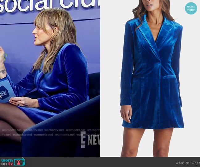 Aidan by Aidan Mattox Tuxedo Velvet Dress worn by Keltie Knight on E! News