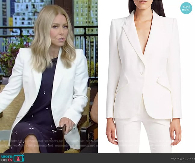 Alexander McQueen Classic Single-Breasted Suiting Blazer worn by Kelly Ripa on Live with Kelly and Mark