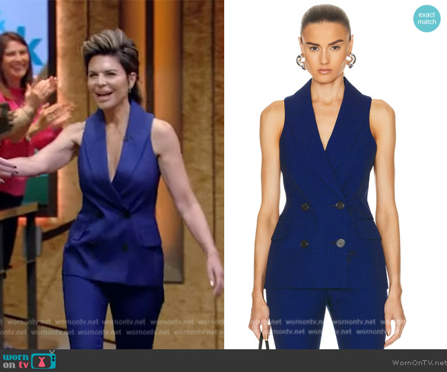 Alexander McQueen Sleeveless Jacket worn by Lisa Rinna on Live with Kelly and Mark