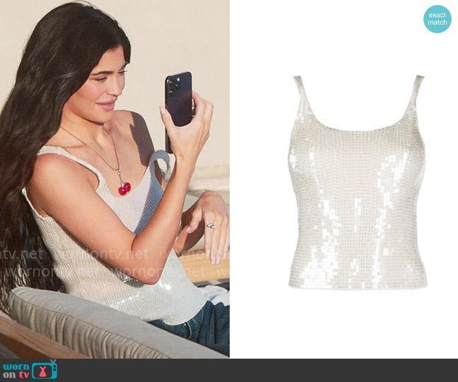 Alexander Wang Sequinned Tank worn by Kylie Jenner (Kylie Jenner) on The Kardashians