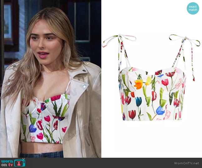 Alice + Olivia Abia Bustier Top worn by Holly Jonas (Ashley Puzemis) on Days of our Lives