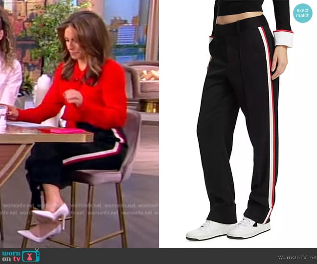 Alice + Olivia Ming Side-Stripe Cuffed Pants worn by Alyssa Farah Griffin on The View