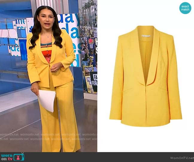 Alice + Olivia Skye Blazer worn by Morgan Radford on NBC News Daily