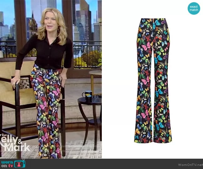 Alice + Olivia Teeny Butterfly Print Pants worn by Vanna White on Live with Kelly and Mark