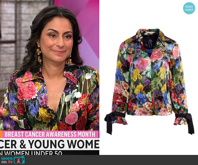 Alice + Olivia Randa Blouse worn by Dr. Celine Gounder on CBS Mornings