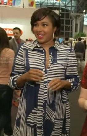 Alicia's blue striped dress on Good Morning America