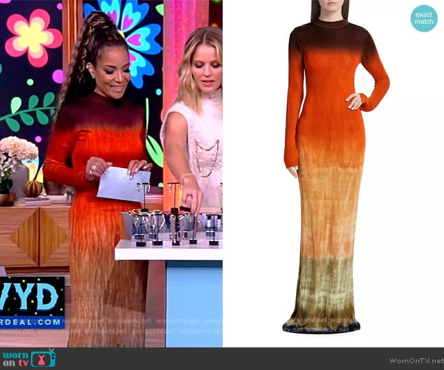 Altuzarra Rhea Ombré Maxi Dress worn by Sunny Hostin on The View