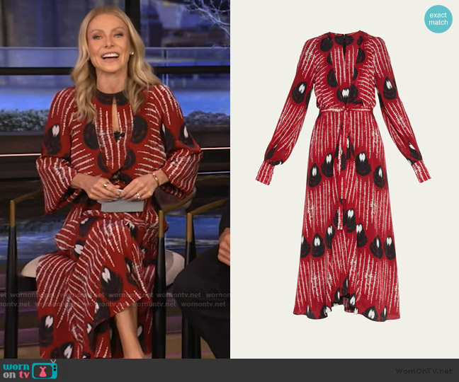 Altuzarra Peirene Printed Maxi Dress worn by Kelly Ripa on Live with Kelly and Mark