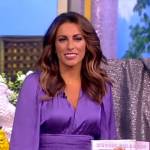 Alyssa’s purple satin mini dress on The View