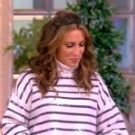 Alyssa’s white striped sequin sweater on The View