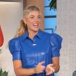 Amanda’s blue leather shirtdress on The Talk