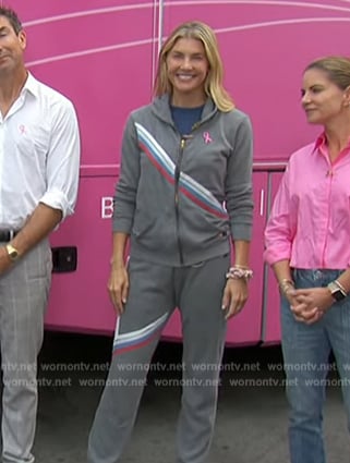 Amanda's gray stripe hoodie on The Talk