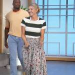 Amanda’s striped tee and floral skirt on The Talk