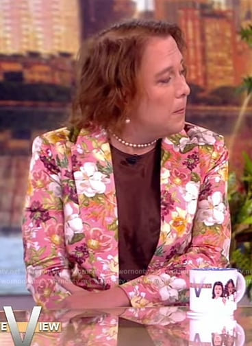 Amy Schneider's floral print blazer on The View