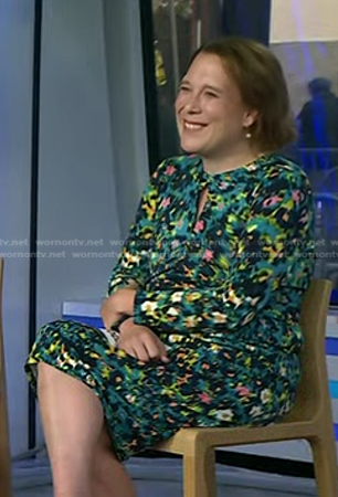 Amy Schneider’s green abstract print dress on Today