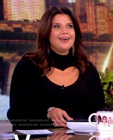 Ana's black heart cutout knit dress on The View