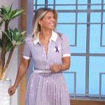 Anna Kloots’ lavender contrast shirtdress on The Talk