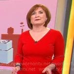 Anna Werner’s red v-neck dress on CBS Mornings