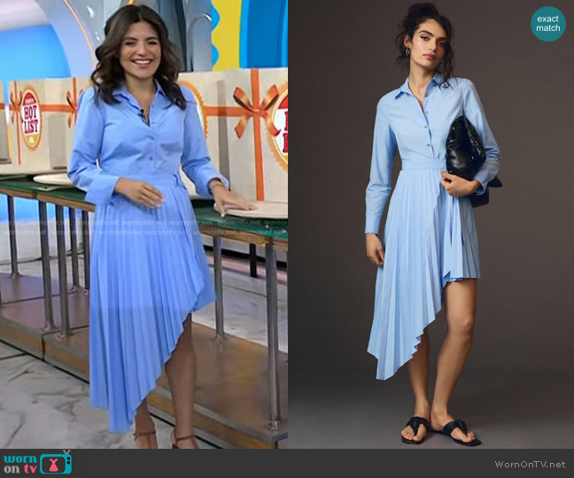 Anthropologie Pleated Poplin Shirt Dress worn by Adrianna Barrionuevo Brach on Today