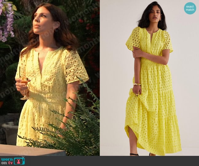 Anthropologie The Somerset Maxi Dress: Eyelet Edition worn by Kristina Corinthos-Davis (Kate Mansi) on General Hospital