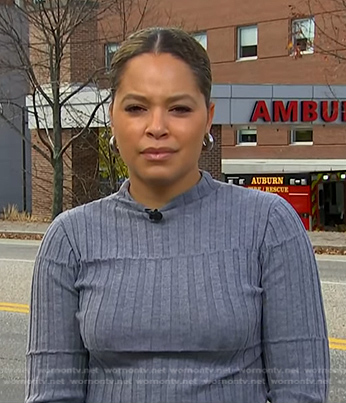 Antonia Hylton's grey ribbed sweater on NBC News Daily