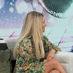 Ariana Madix’s green floral print smocked mini dress on E! News