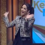 Kyle Richards’ snakeskin print jacket and skirt on Live with Kelly and Mark