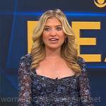 Ashley Bellman’s blue floral dress on CBS Mornings