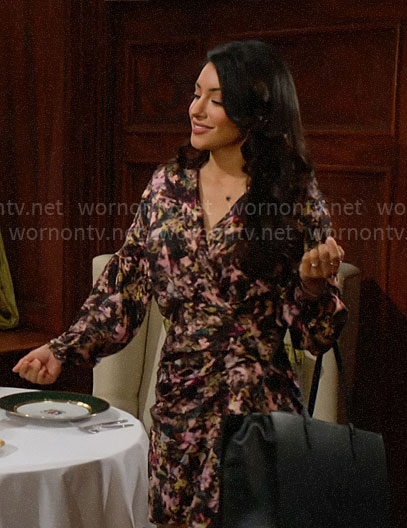 Audra's abstract print dress on The Young and the Restless