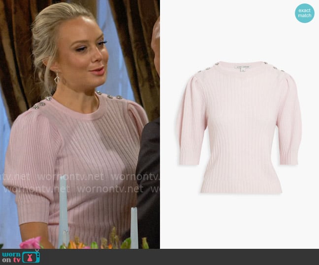 Autumn Cashmere Embellished ribbed cashmere-blend sweater worn by Abby Newman (Melissa Ordway) on The Young and the Restless