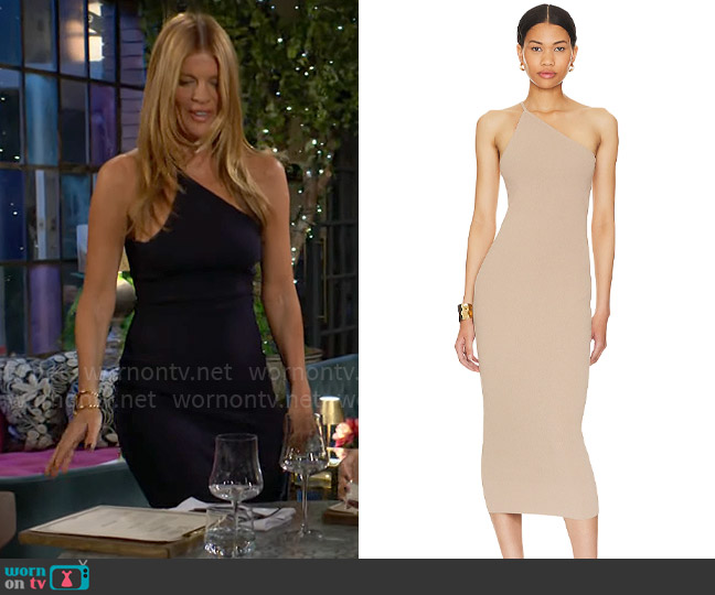 Autumn Cashmere Asymmetric One Shoulder Dress worn by Phyllis Summers (Michelle Stafford) on The Young and the Restless