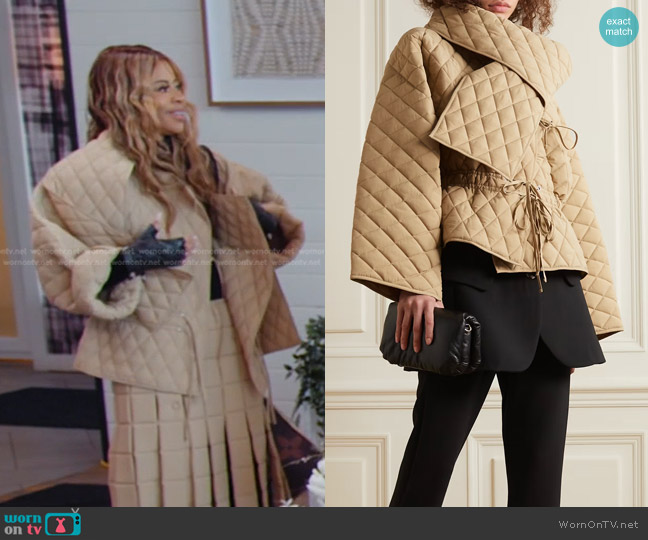 WornOnTV: Mary's beige quilted jacket and skirt on The Real