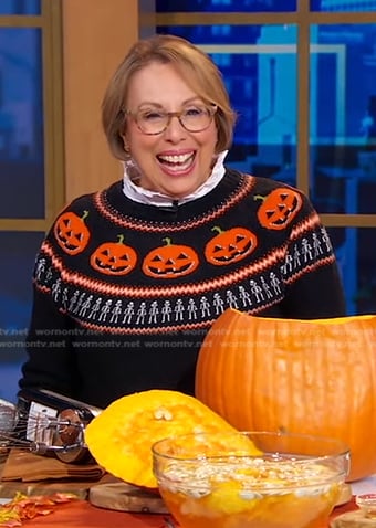 Barbara Costello’s black halloween sweater on Good Morning America