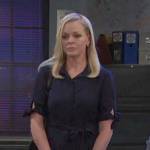 Belle’s navy tie sleeve shirtdress on Days of our Lives