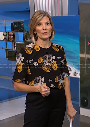 Kate’s black floral keyhole top on NBC News Daily