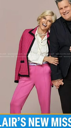 Selma Blair’s pink tweed jacket and pants on Today