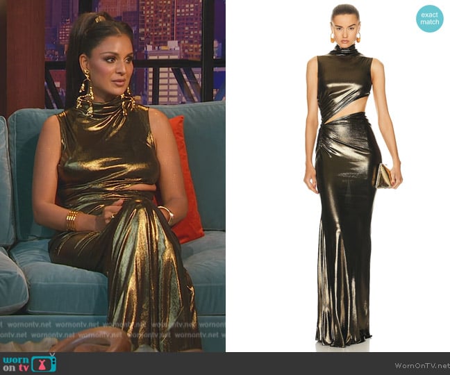 Blumarine High Neck Sleeveless Dress worn by Jessel Taank on The Real Housewives of New York City