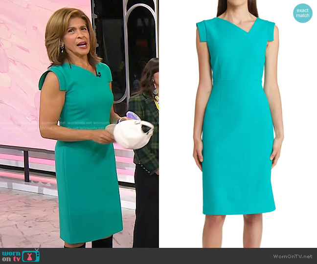 Boss Devoka Sheath Dress in Bright Emerald worn by Hoda Kotb on Today