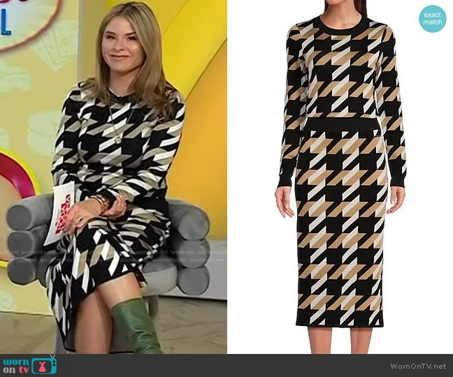 Boss Furkina Sweater and Furelia Skirt worn by Jenna Bush Hager on Today