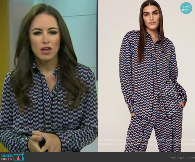 Boss Biventi Pajama Shirt worn by Kaylee Hartung on Today